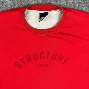Structure T-Shirt Mens Size XL Red Casual USA Graphic Minimalist Logo‎ Vintage